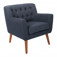 OSP Home Furnishings MLL51-M19 Mill Lane Chair in Navy Fabric with Coffee Legs